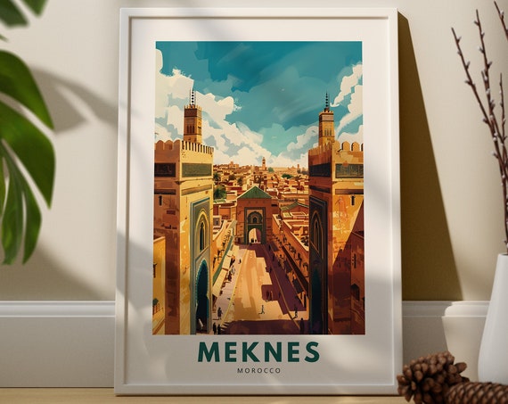 Meknes Art Print Poster Morocco Hanging Mansoura Wall Decor Home Gift