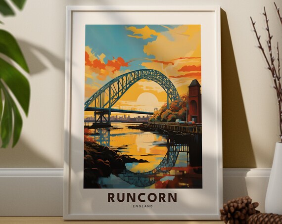 Runcorn Travel Print Wall Art Hanging Home Dcor Halton Gift Lovers City Poster Cheshire