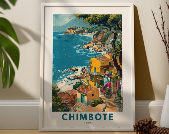 Chimbote Art Print Poster Peru Wall Decor Hang Travel