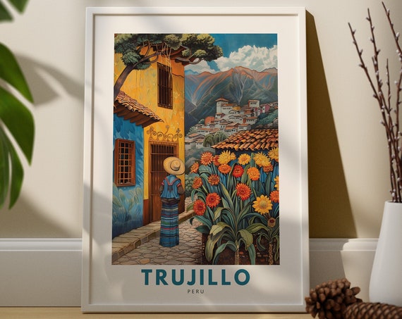 Trujillo Wall Art Print Travel Poster Peru Decor Hang