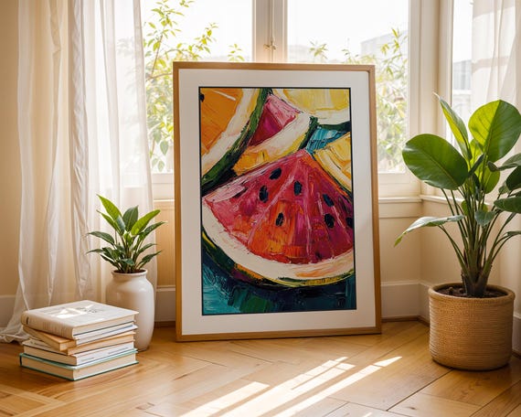 Watermelon Slices Tropical Summer Food Art Print