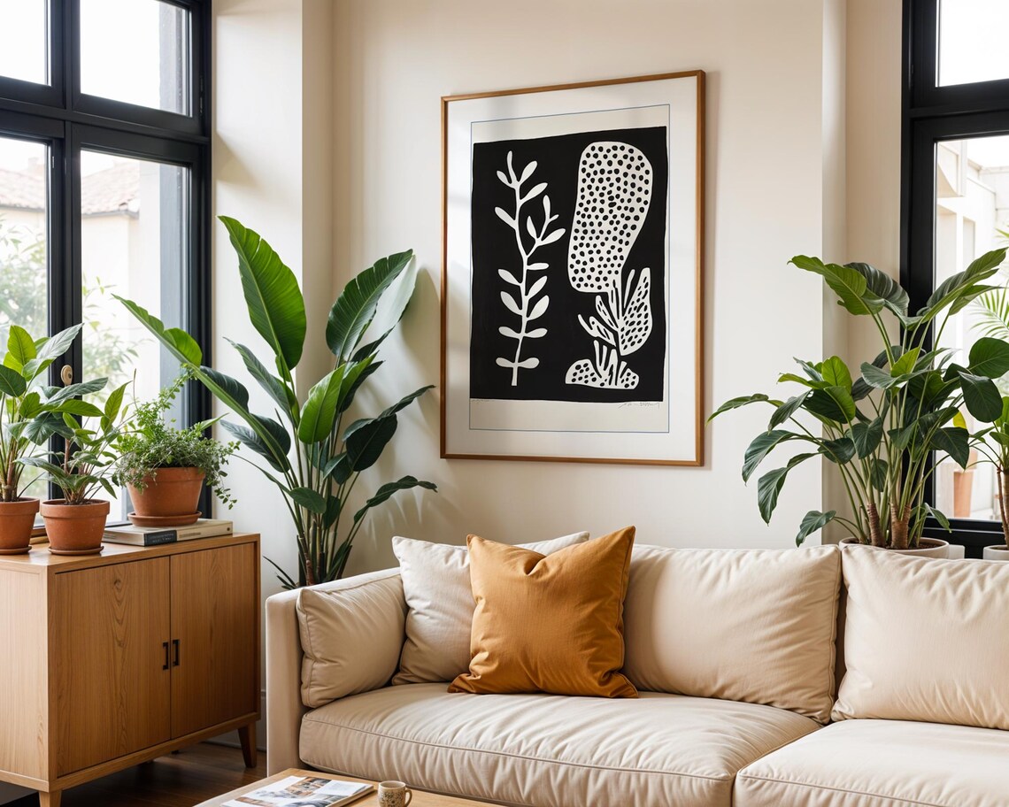 Abstract Botanical Print, Scandinavian Boho Nature - Image 5