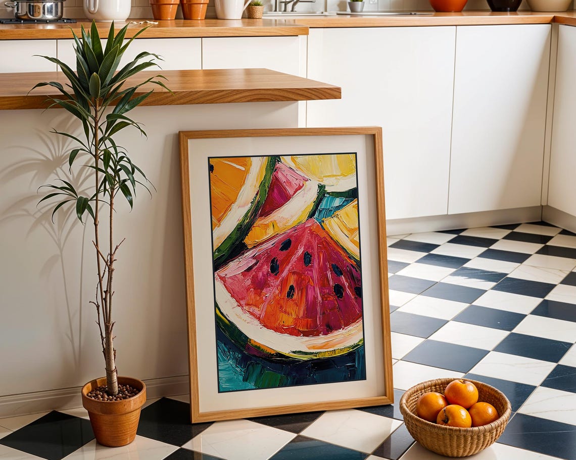 Watermelon Slices Tropical Summer Food Art Print - Image 2
