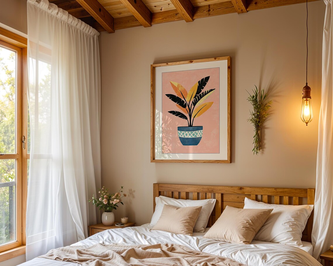 Tropical Potted Plant Boho Botanical Art Print - Image 4