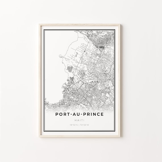 Port-au-Prince Haiti Minimalist Black And White City Map Art Poster