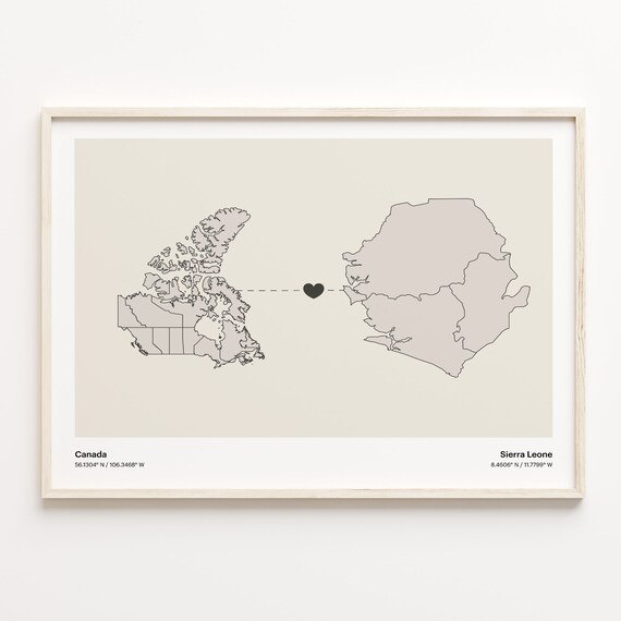 Canada and Sierra Leone Long Distance Love Country Connection Poster