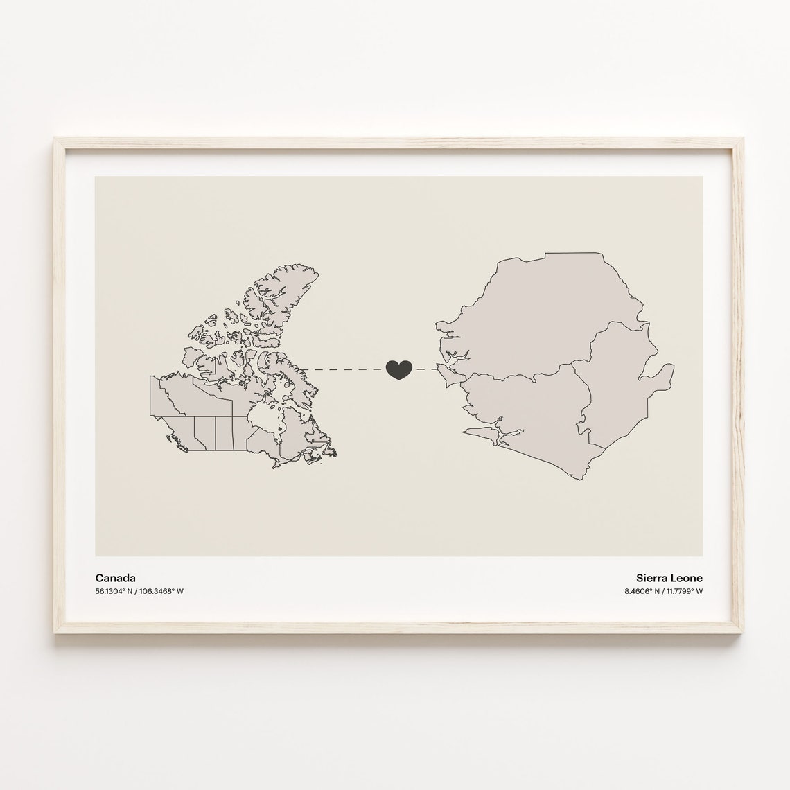 Canada and Sierra Leone Long Distance Love Country Connection Poster