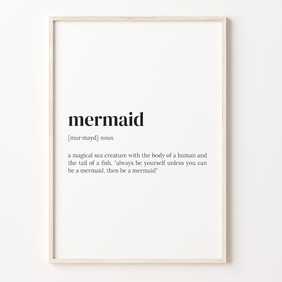 Mermaid Magical Definition Dictionary Typography Fantasy Word Poster