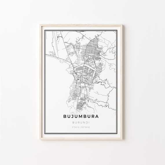 Bujumbura Burundi City Map Minimalist Line Art Travel Poster