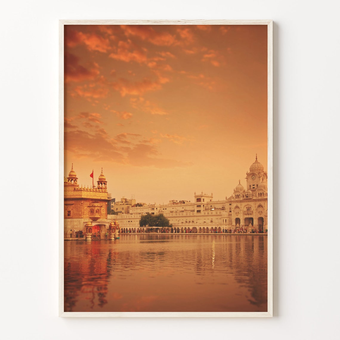 Golden Temple Amritsar India Sunset Sacred Reflection Poster