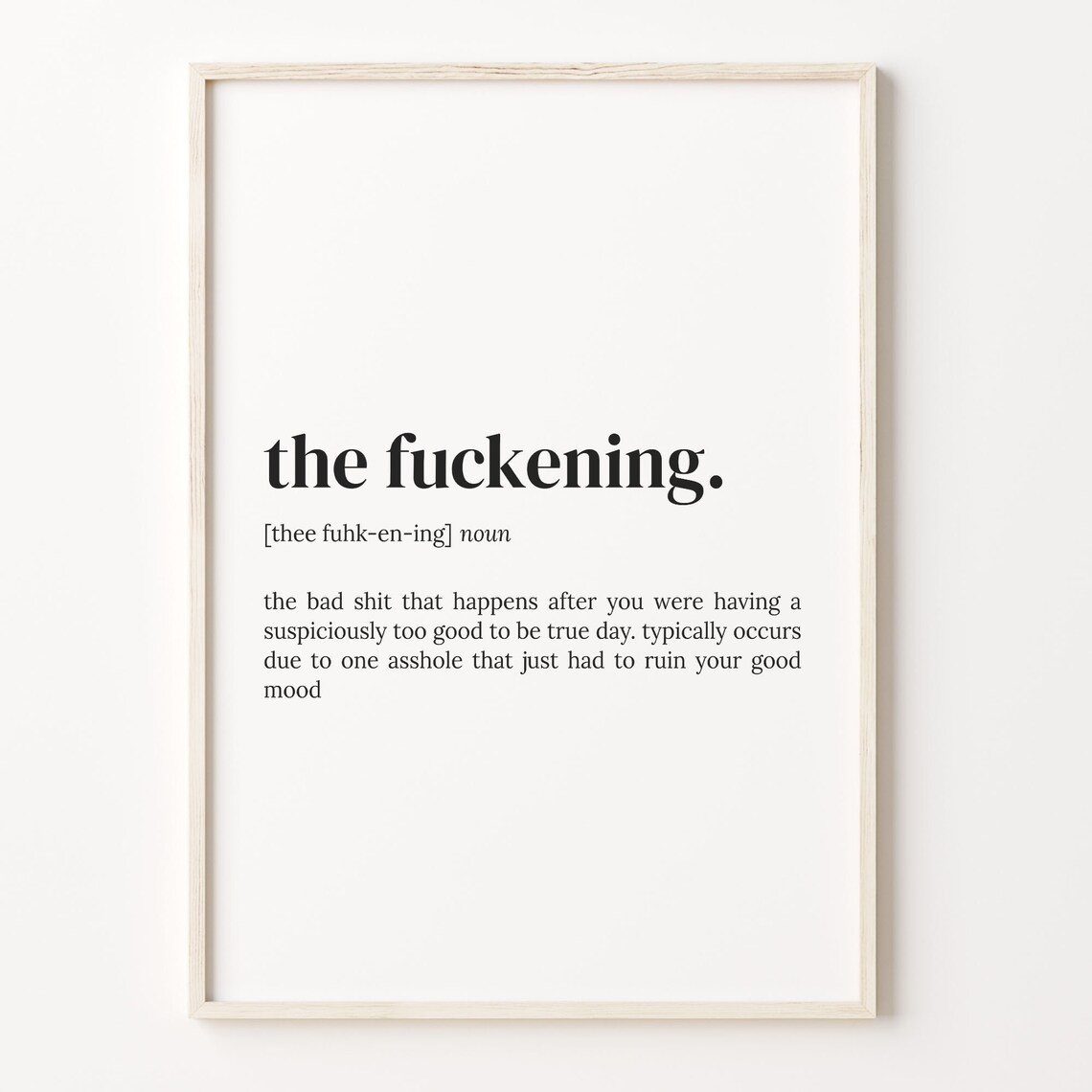 The Fuckening Definition Quote Humor Art Print