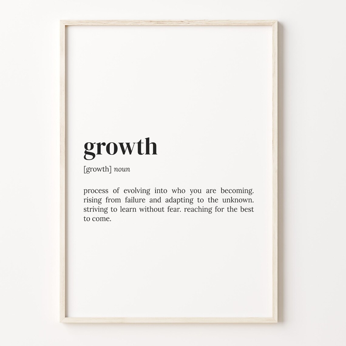 Growth Definition Quote Poster, Mindset Typography