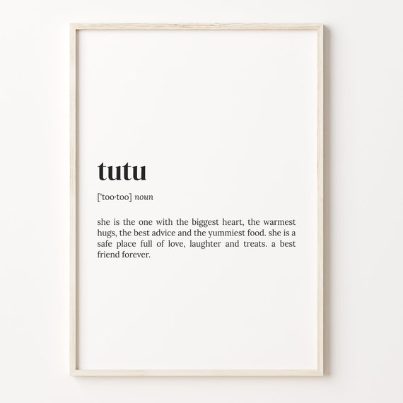 Tutu Definition Quote Poster, Best Grandma Gift
