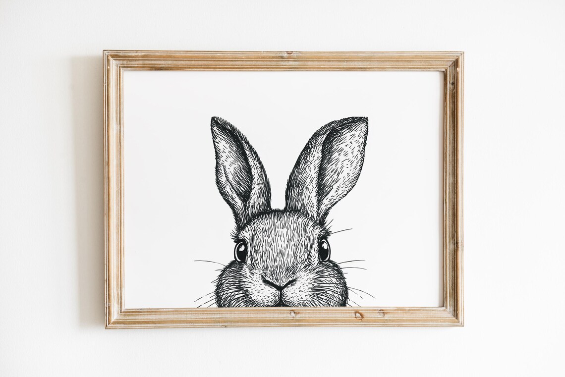 Nine Print Easter Bundle Gallery Wall Minimal Black White Spring Art Poster - Image 3