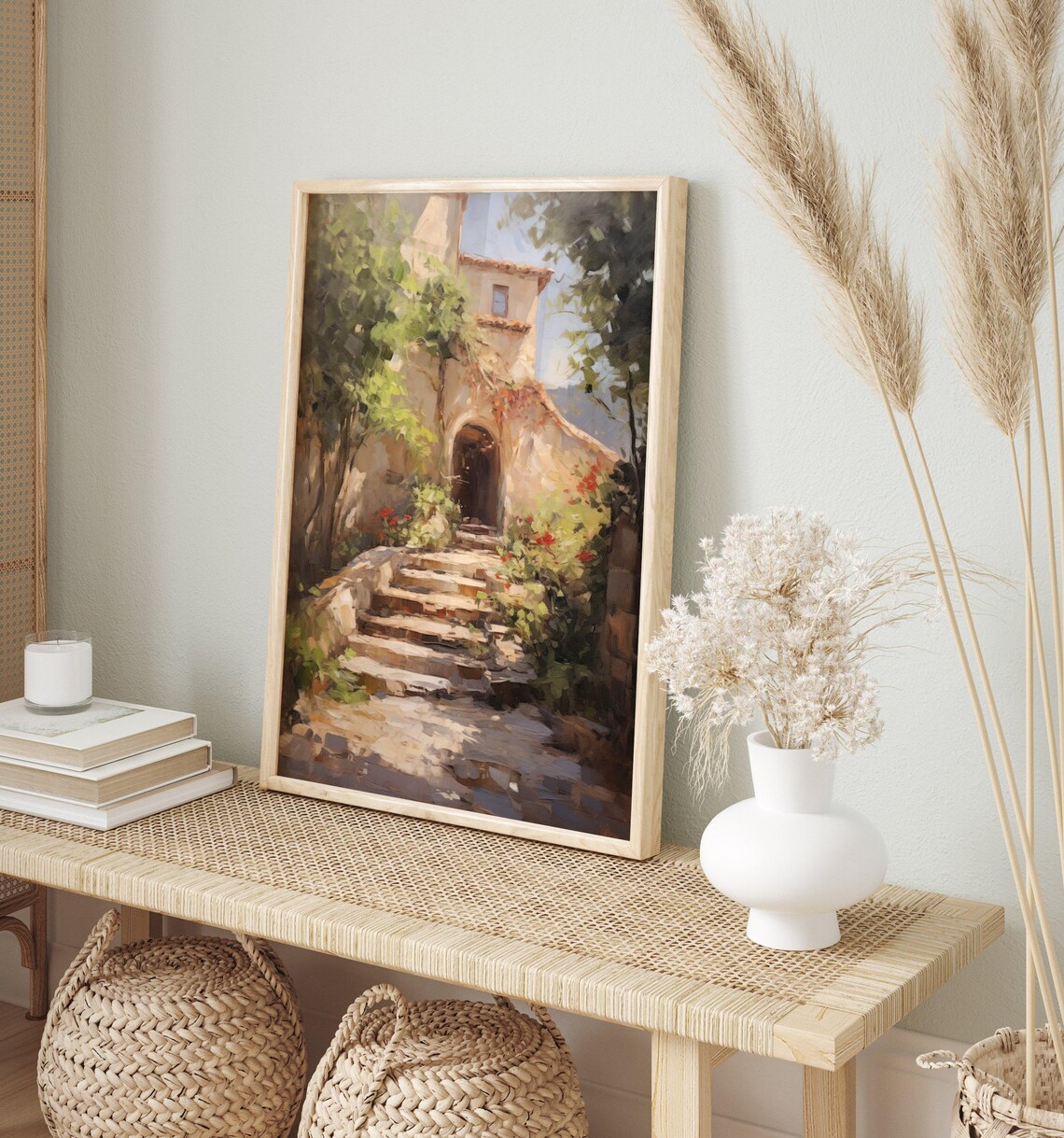 Cobblestone Farmhouse Print, Vintage French Countryside - Image 2