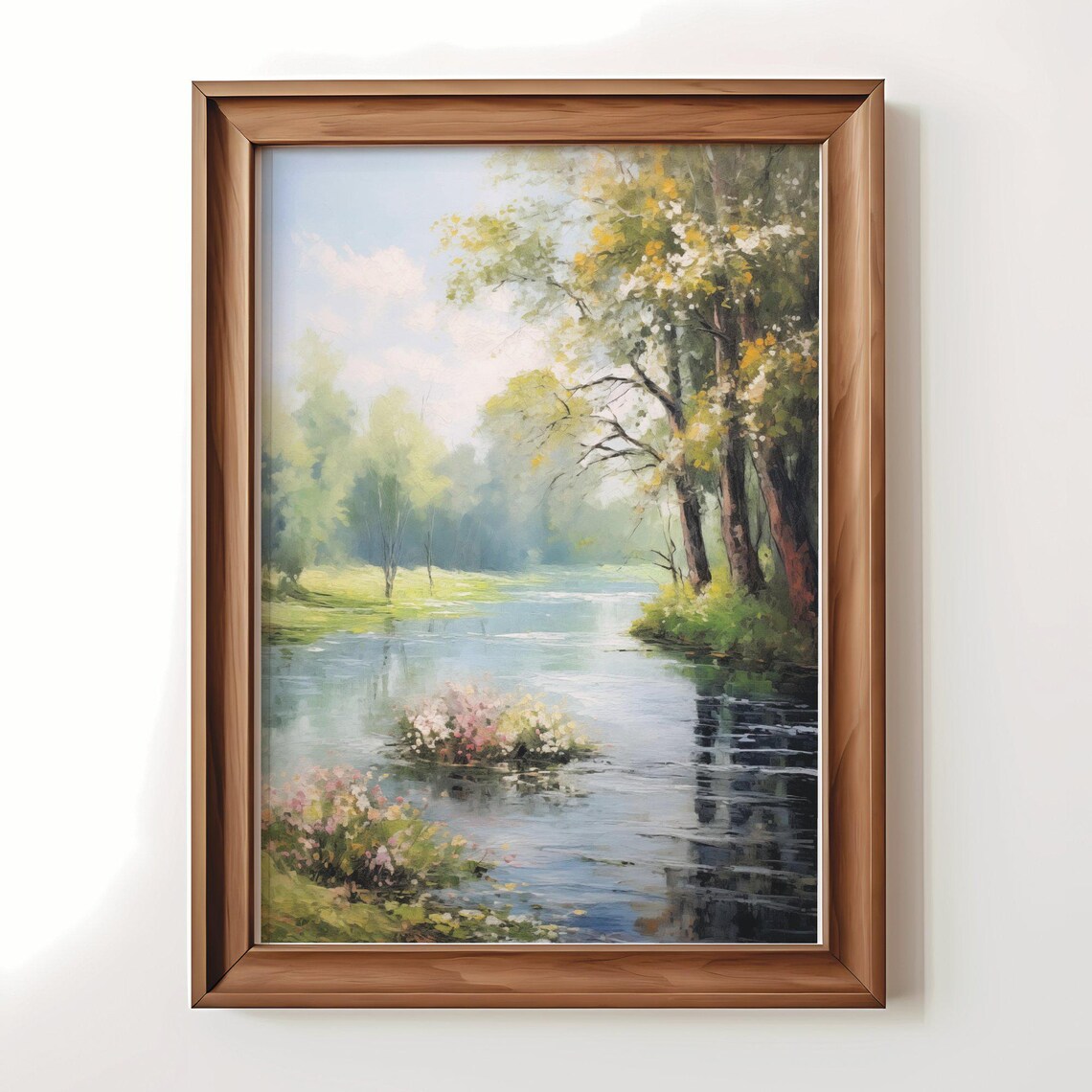 River Landscape Painting, Vintage Art Print - Image 3