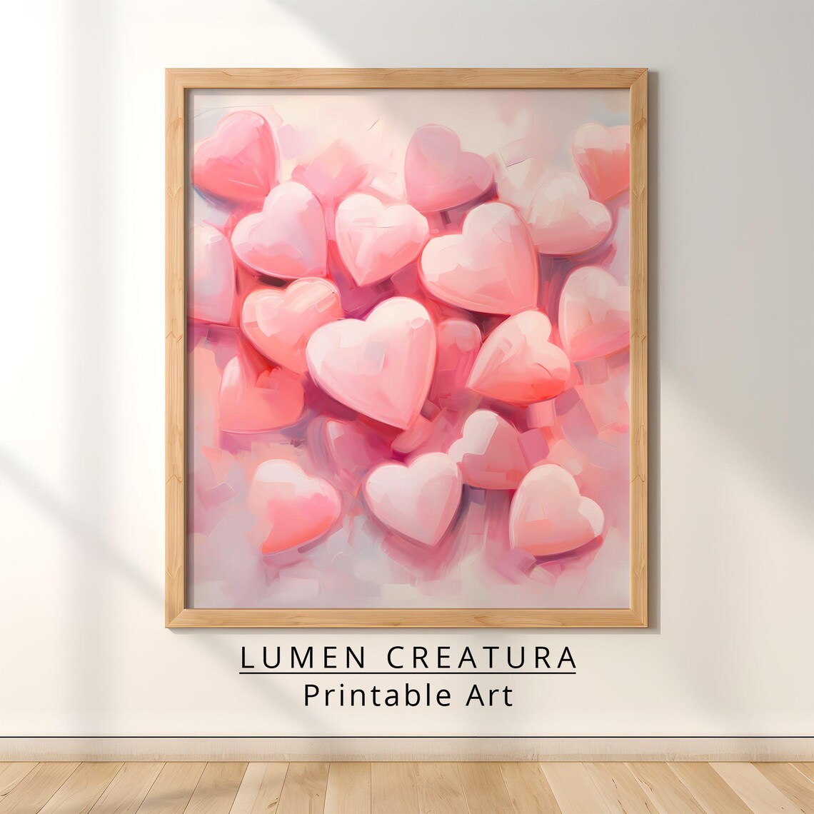 Pink Heart Print, Vintage Valentine's Day Decor - Image 4