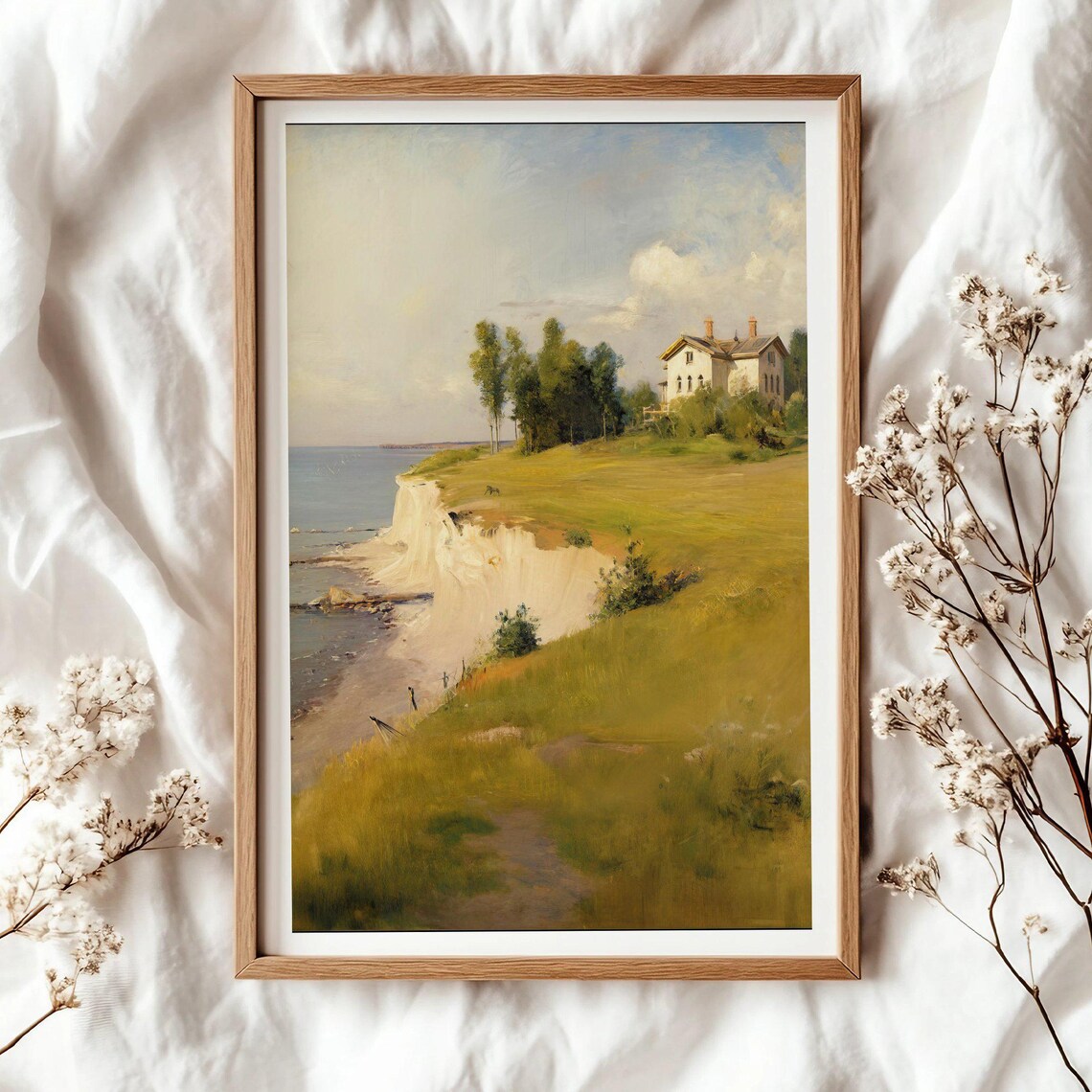 Spring Landscape Painting, Cottagecore Farmhouse Decor - Image 4