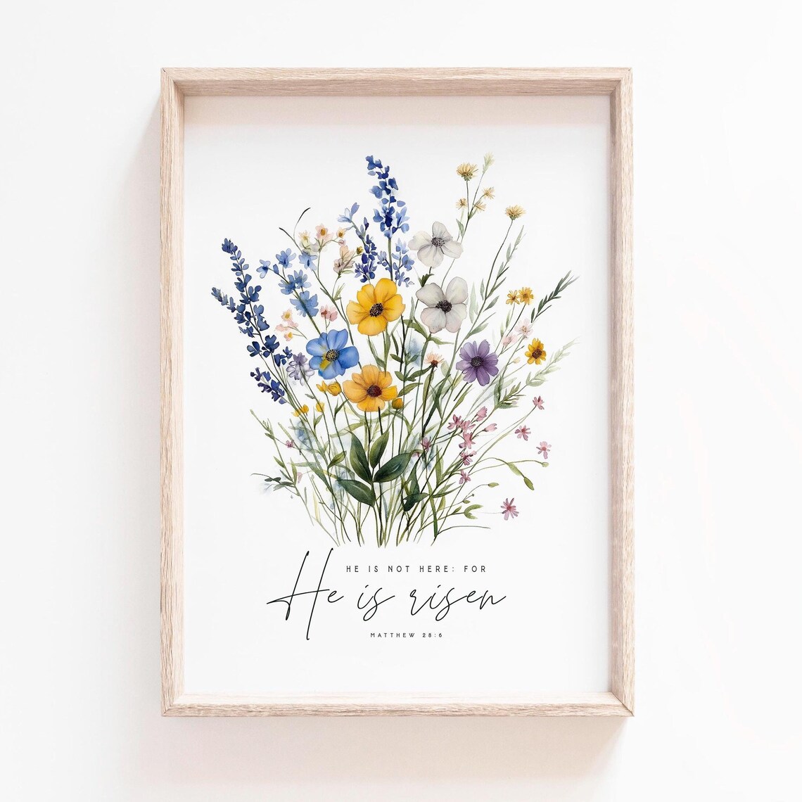 He Is Risen Matthew 286 Bible Verse Art Print