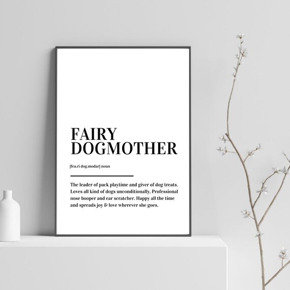 Fairy Dogmother Funny Definition Dog Mom Gift Minimalist Poster
