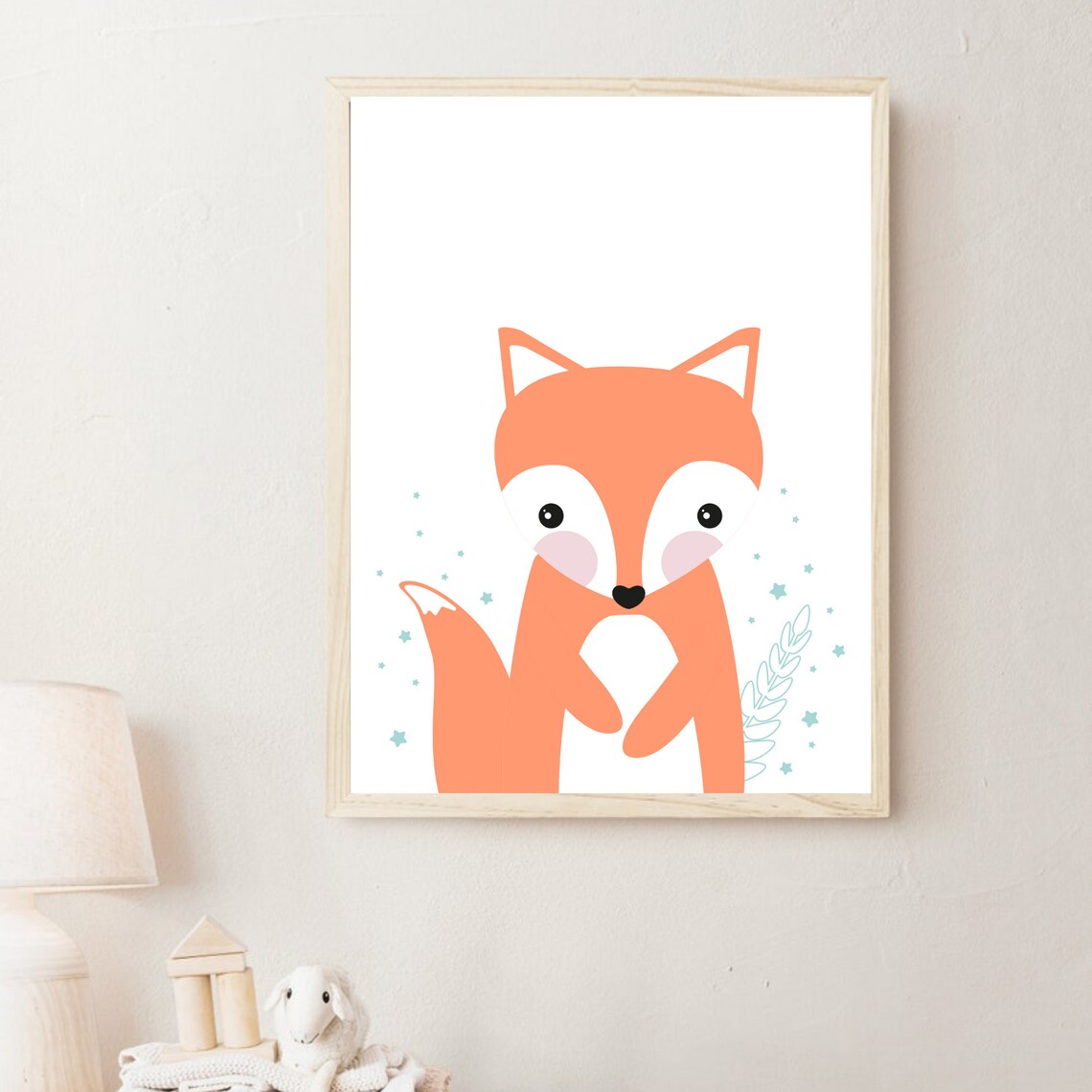 Cute Orange Fox Nursery Poster Woodland Animal Baby Room Decor - Image 5