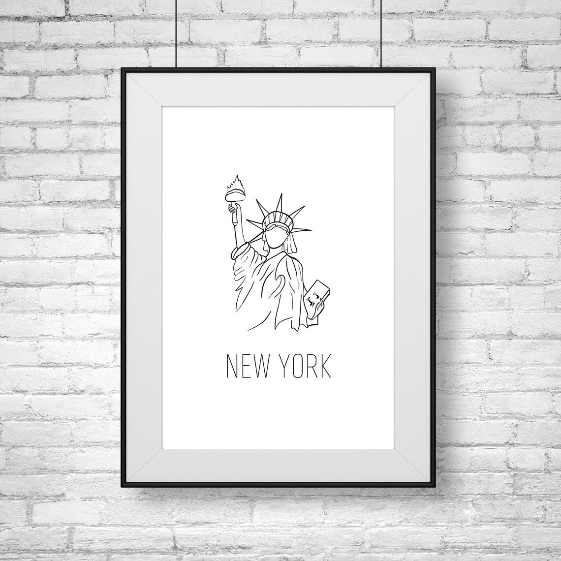 New York Statue of Liberty Minimalist Line Art Travel Souvenir Poster - Image 2