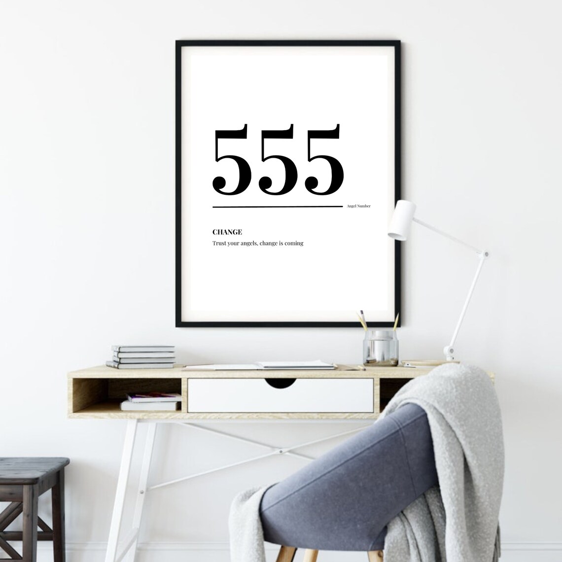 555 Angel Number Abstract Modern Art Print - Image 4
