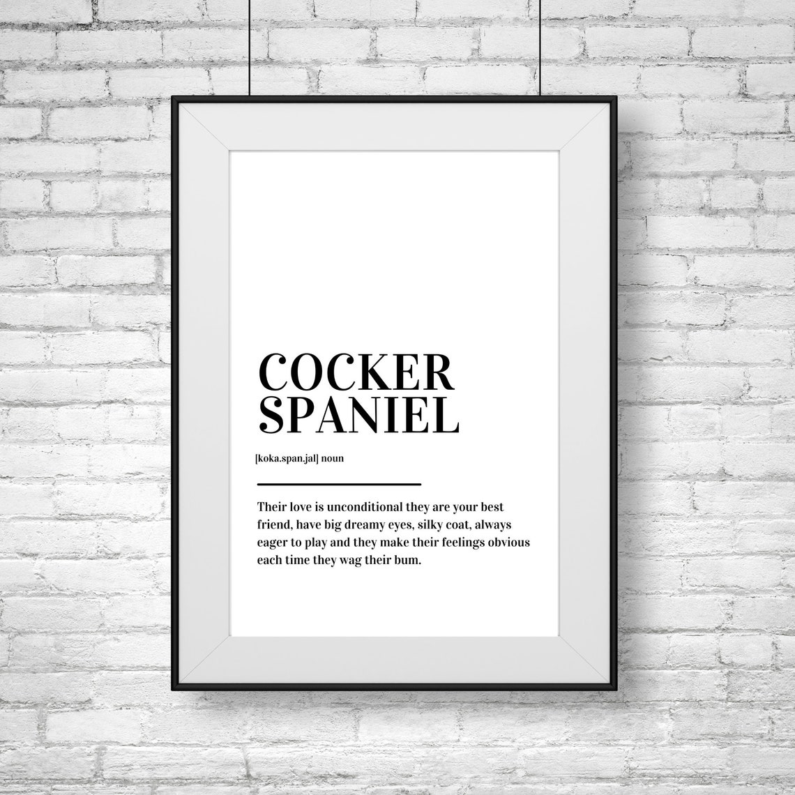 Cocker Spaniel Definition Poster Gift For Spaniel Owners Who Love Dogs - Image 2