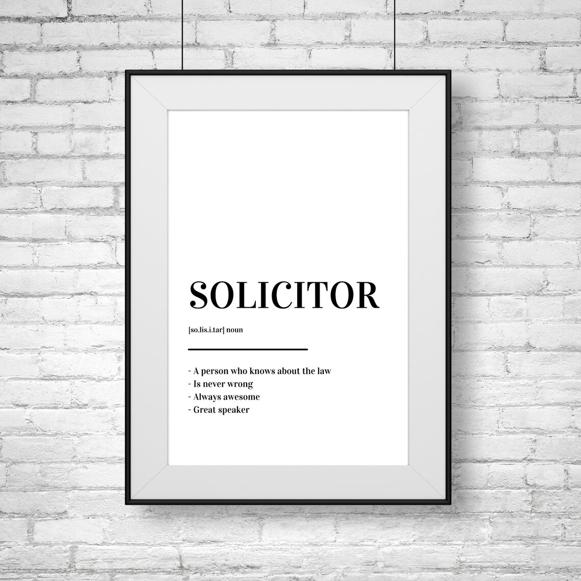 Solicitor Definition Lawyer Gift Law Office Minimalist Poster - Image 2