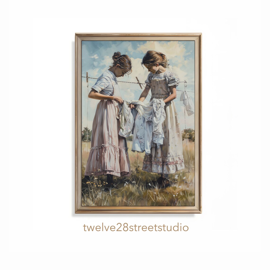 Vintage Farmhouse Laundry Room Art Print, Laundry Decor