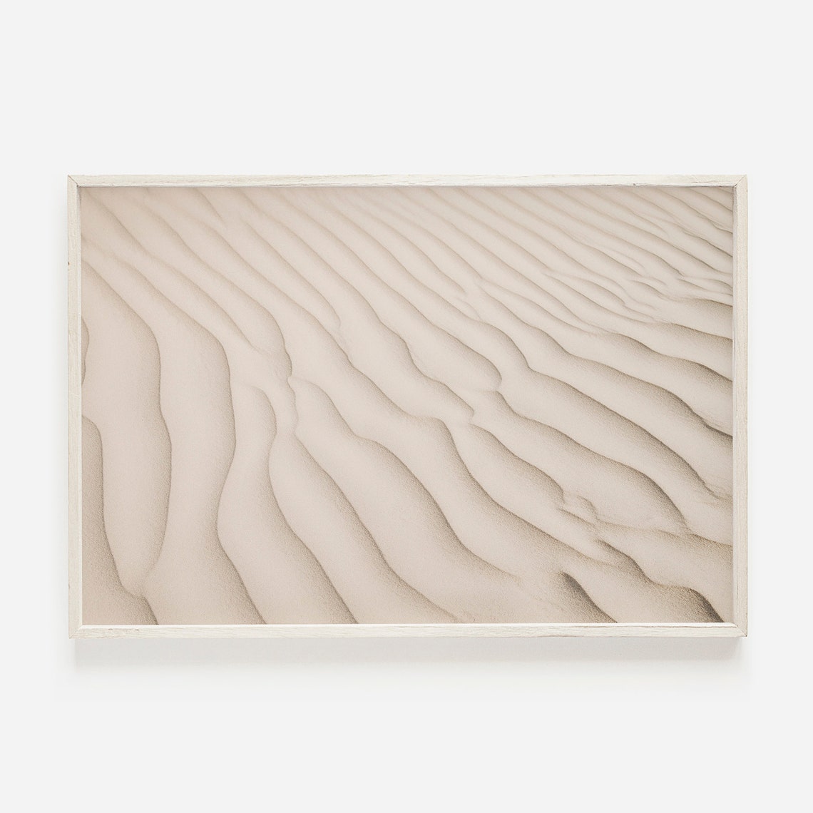 White Sand Ripples Calm Minimalist Coastal Beach Photo Wall Art