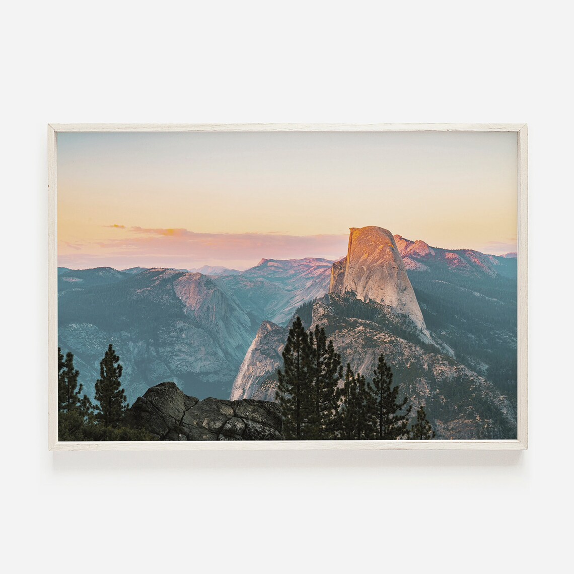 Mountains Landscape Photography Art Print, Sunset