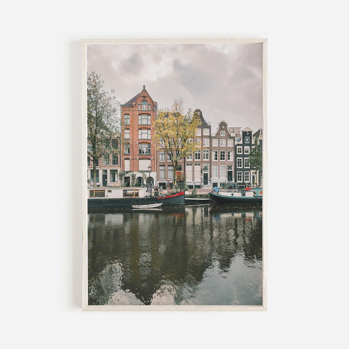 Amsterdam Canal Travel Poster, Boho Europe