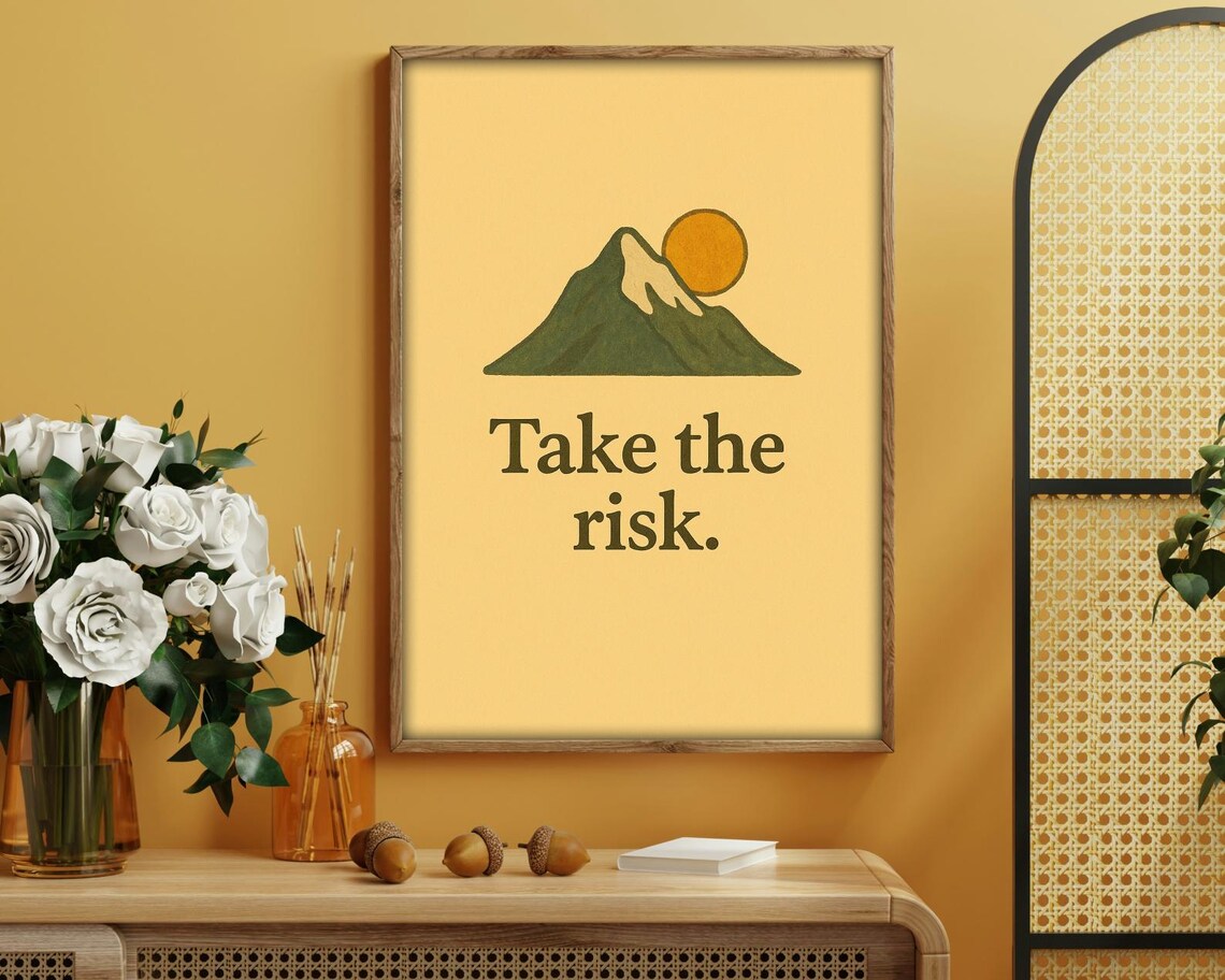 Take The Risk, Motivational Typography Art Print - Image 2