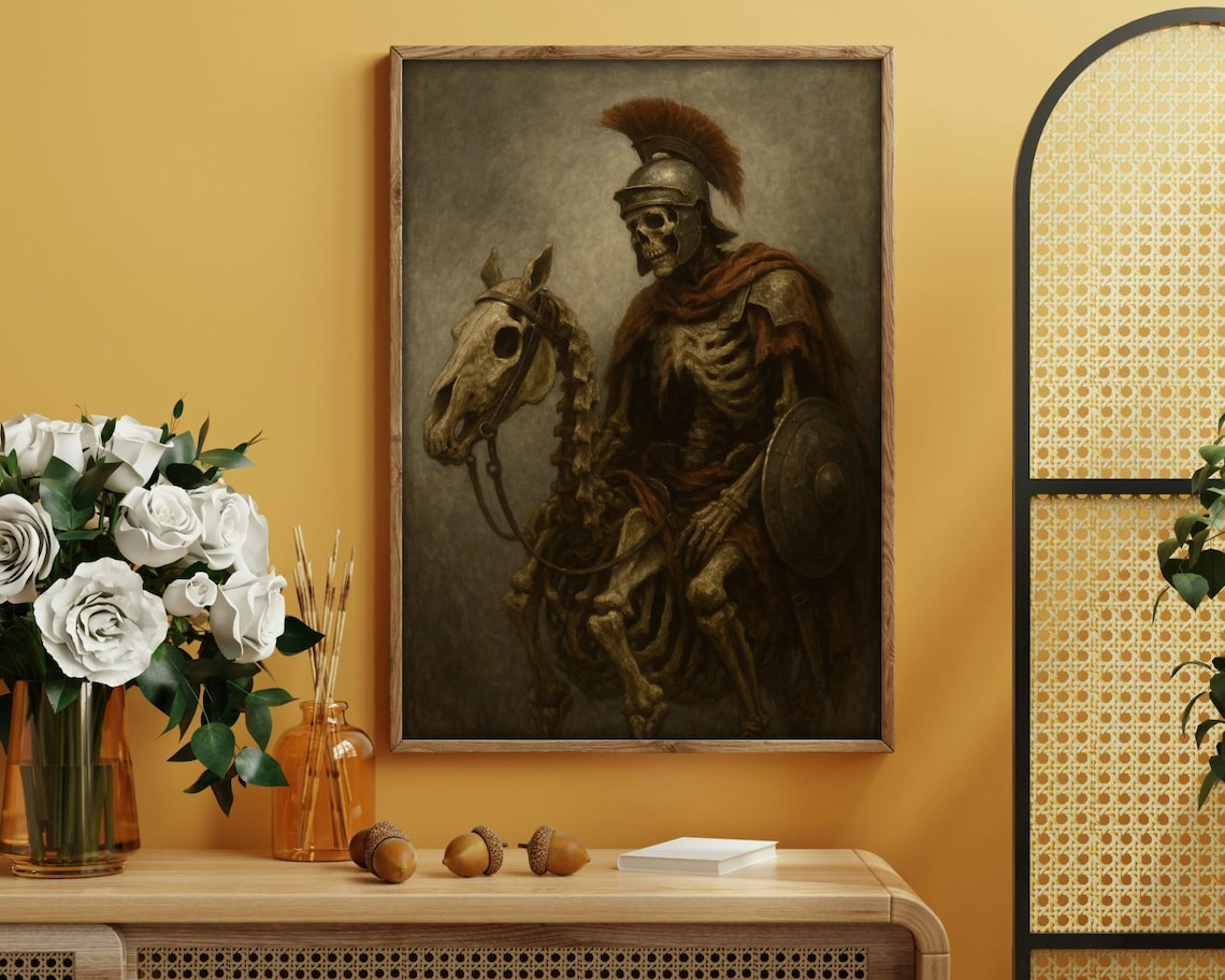 Skeleton Warrior On Horseback, Dark Medieval Fantasy - Image 3