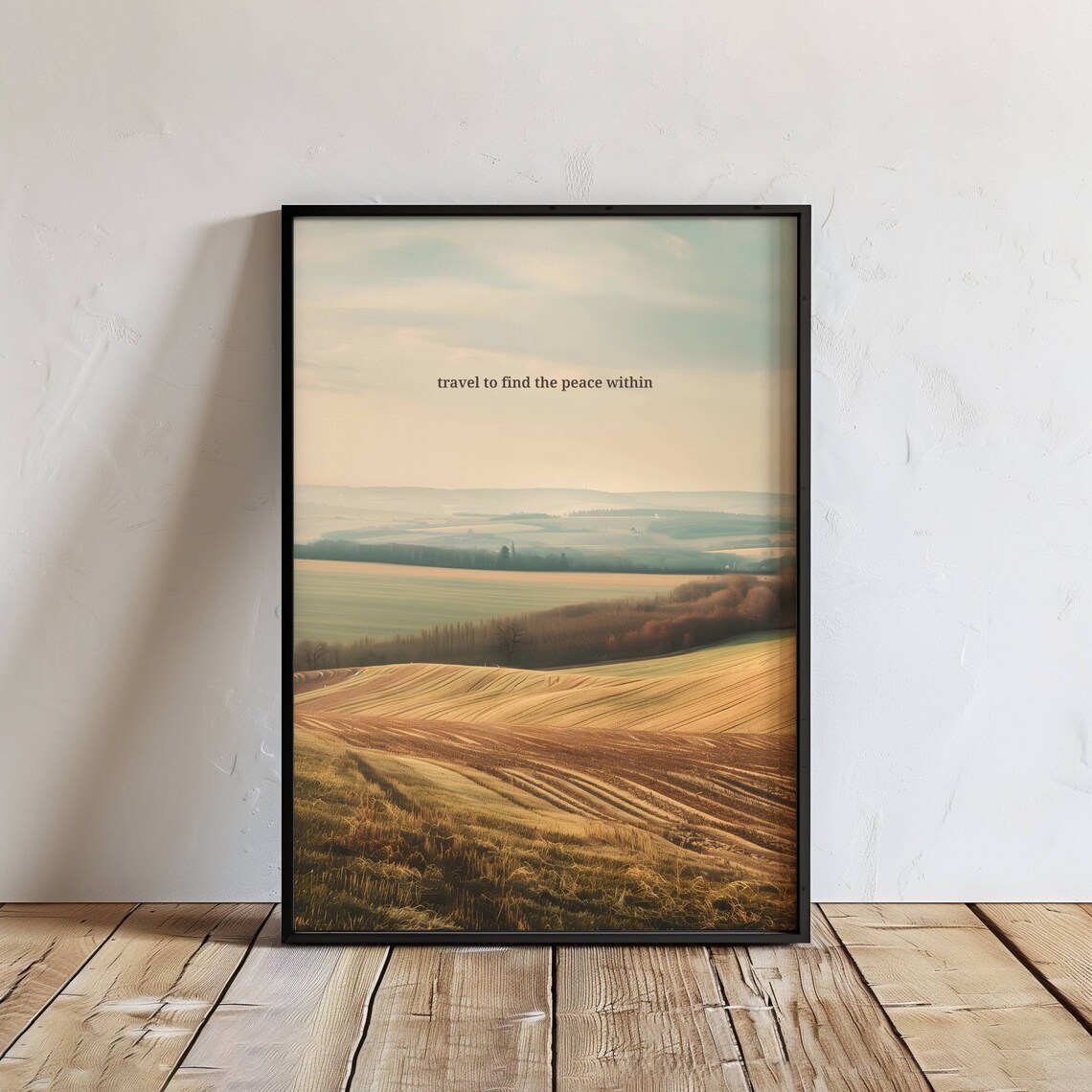 Travel To Find The Peace Within Countryside Quote Photo Poster - Image 4