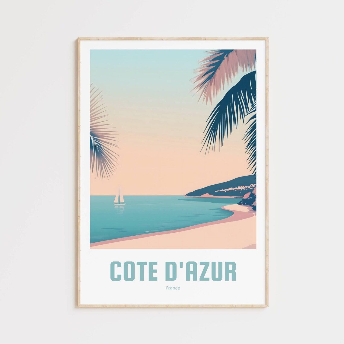 Cte Dazur Vintage Travel Poster, France Art Print