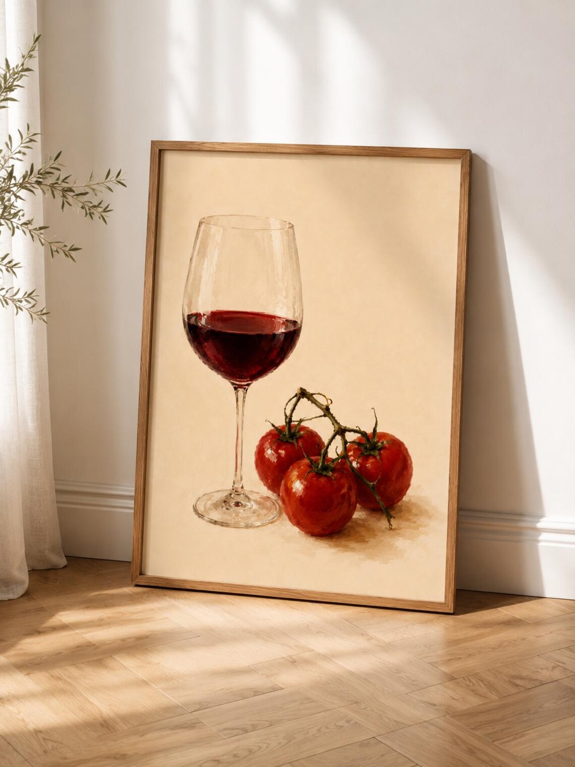 Wine Glass Art Print, Italian Kitchen Decor