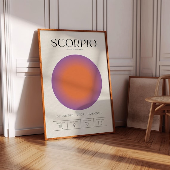 Scorpio Astrology Poster, Zodiac Wall Art Print