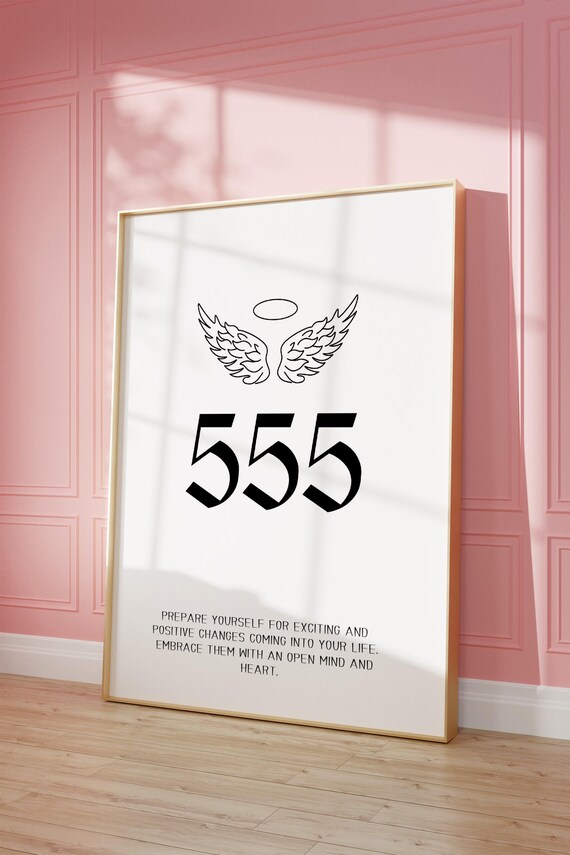 Angel Number 555 Spiritual Wings Positive Changes Quote Poster