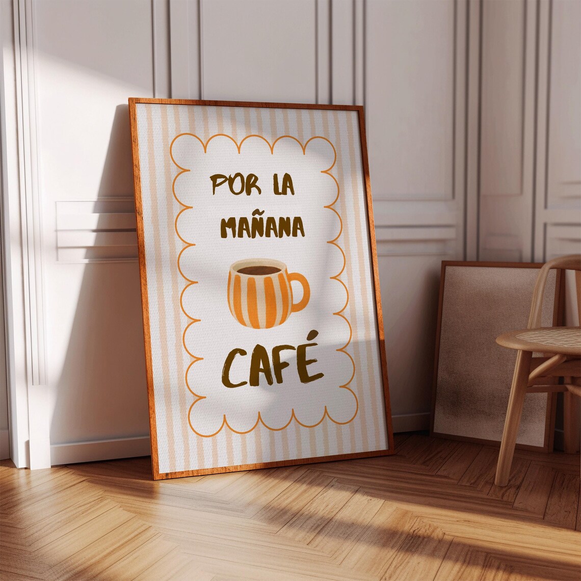 Por La Mañana Café Spanish Coffee Morning Quote Kitchen Art Poster