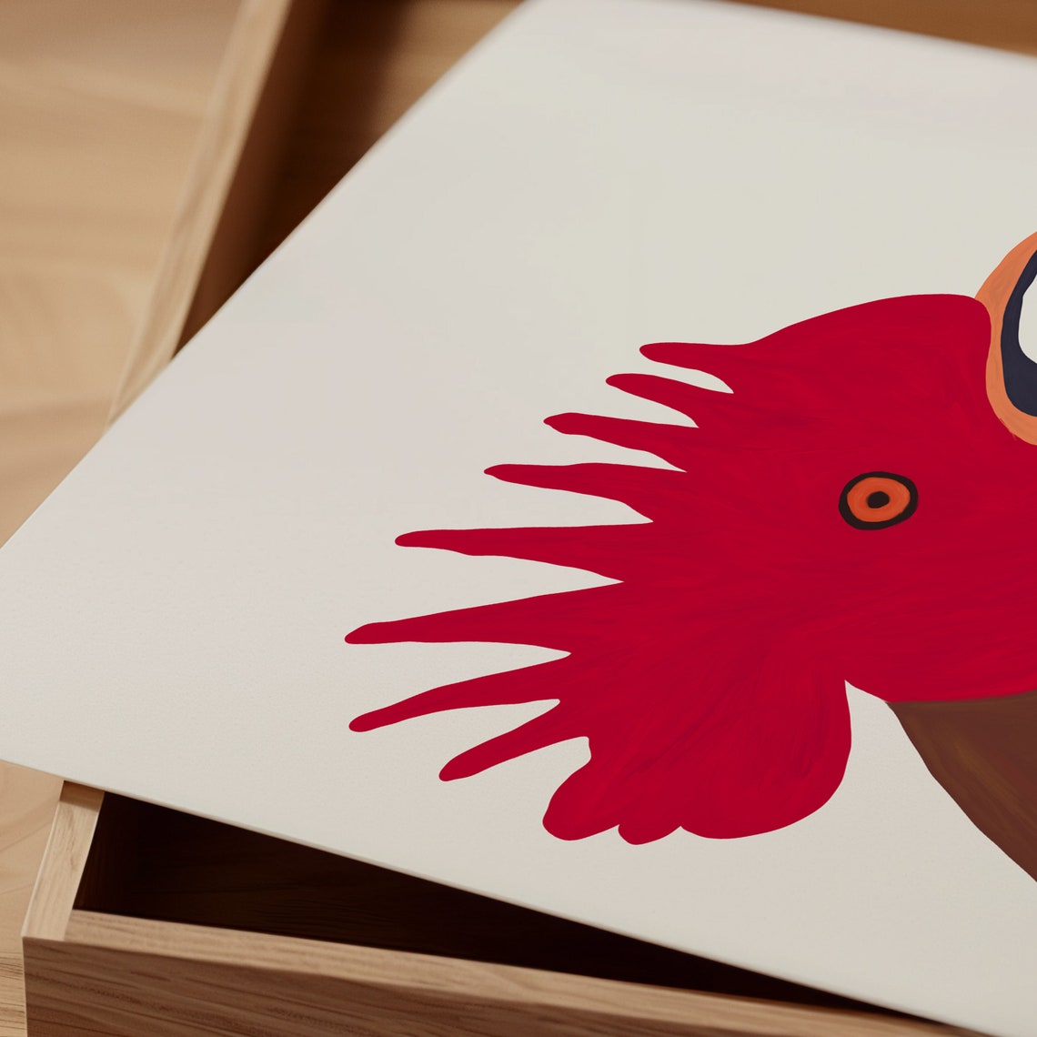 Swearing Red Rooster Shouting Bold Funny Bird Animal Art Poster - Image 2