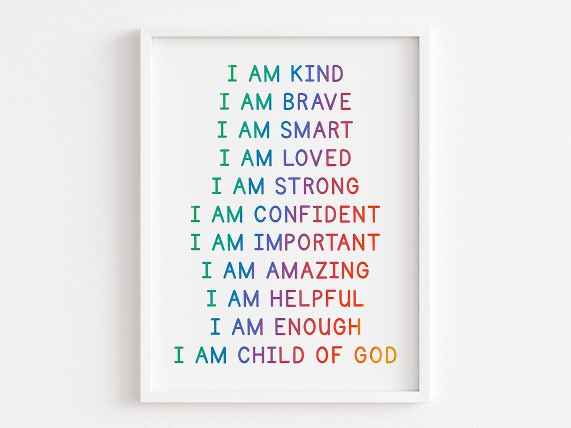 I Am Positive Affirmation Scripture, Nursery Decor
