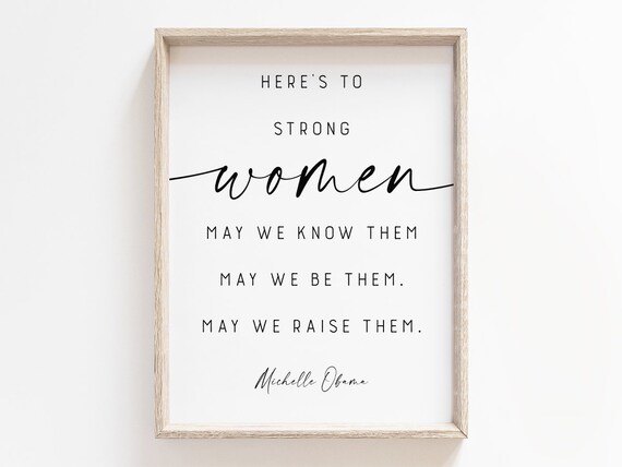 Heres To Strong Women Quote Boss Leader Print Feminine Power Wall Art Typography Decor Gift For Girlfriend
