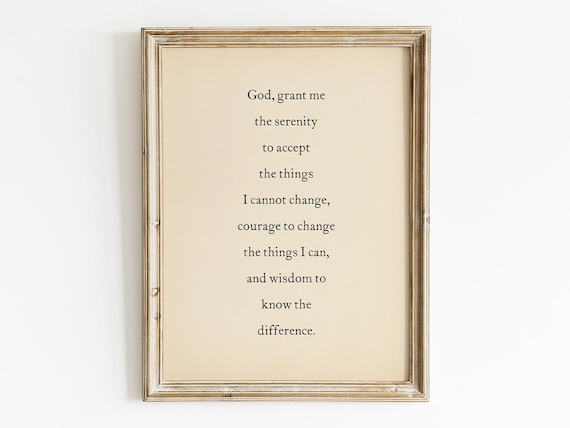 Serenity Prayer, Christian Typography Decor