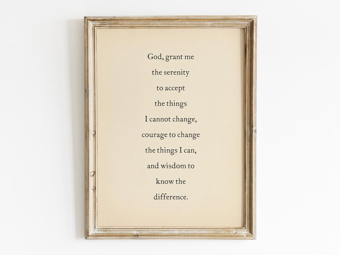 Serenity Prayer, Christian Typography Decor