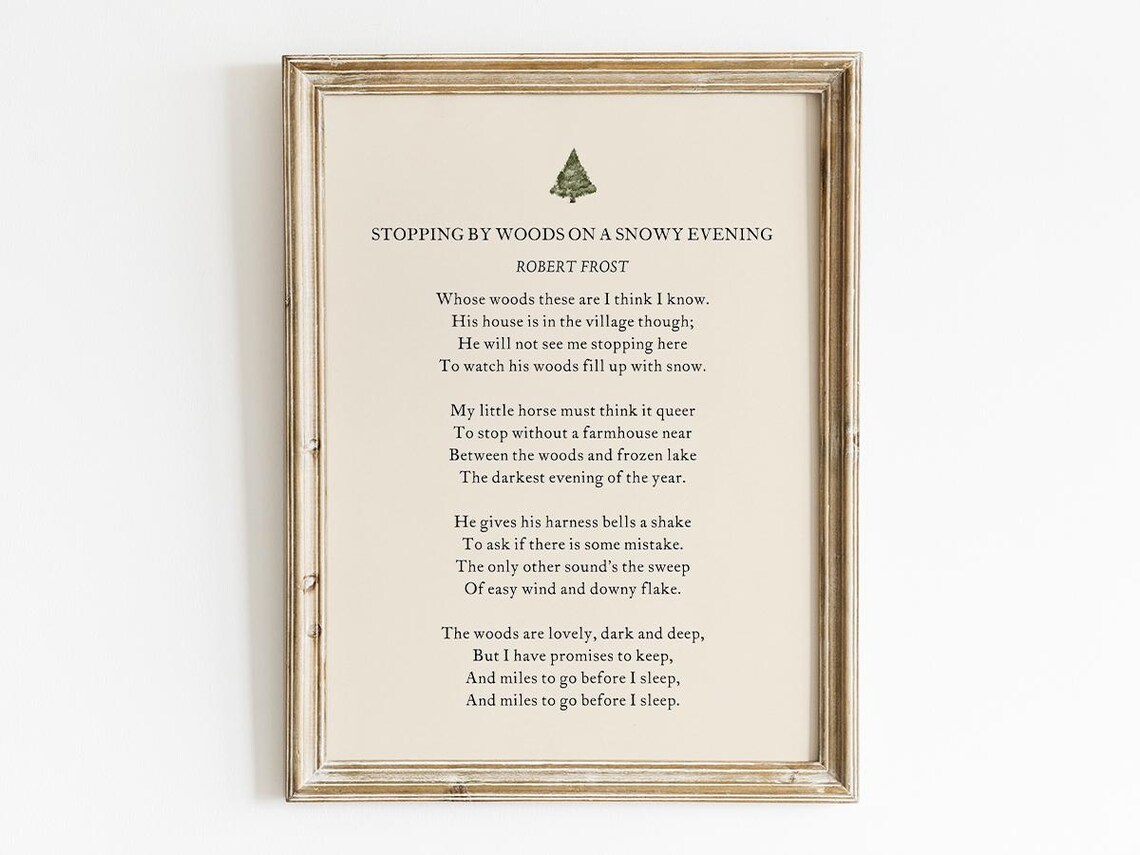 Stopping By Woods On A Snowy Evening, Robert Frost Poetry