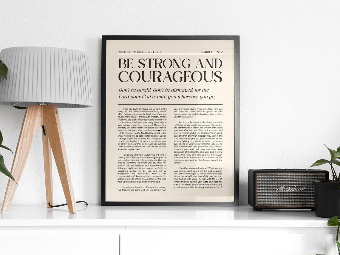 Be Strong And Courageous, Joshua 1 Scripture - Image 2