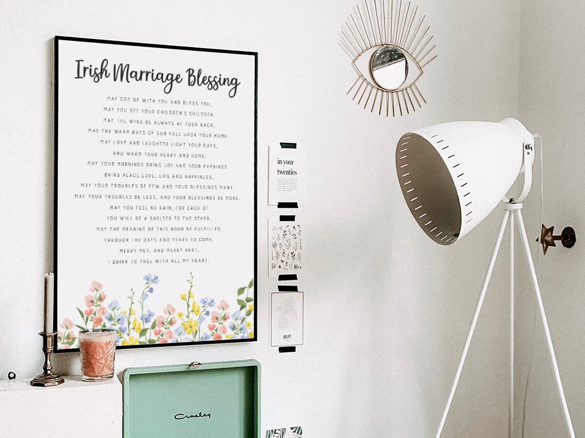 Irish Wedding Blessing Prayer, Christian Art Print - Image 3