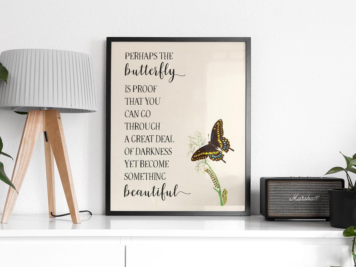 Perhaps Butterfly Beautiful Wisdom Quote Growth Journey Inspiration Wall Art Positivity Decor Friends Gift - Image 2